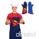F&T T & F 8054242501773 Set Tablier et Gant Cuisine Superman  100% Coton  Multicolore  Simple  60 x 70 x 1 cm - B07BSJV126